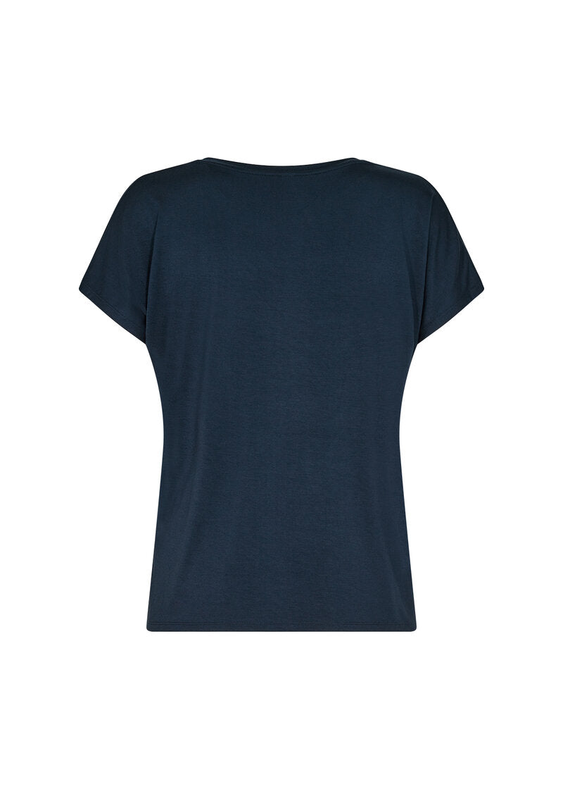 Marica V-ringad T-shirt Dam Navy Soyaconcept