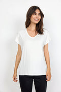 Marica V-ringad T-shirt Dam Offwhite Soyaconcept
