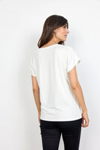 Marica V-ringad T-shirt Dam Offwhite Soyaconcept