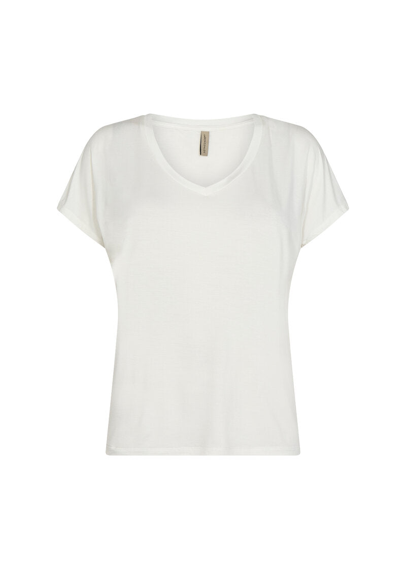 Marica V-ringad T-shirt Dam Offwhite Soyaconcept