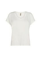 Marica V-ringad T-shirt Dam Offwhite Soyaconcept