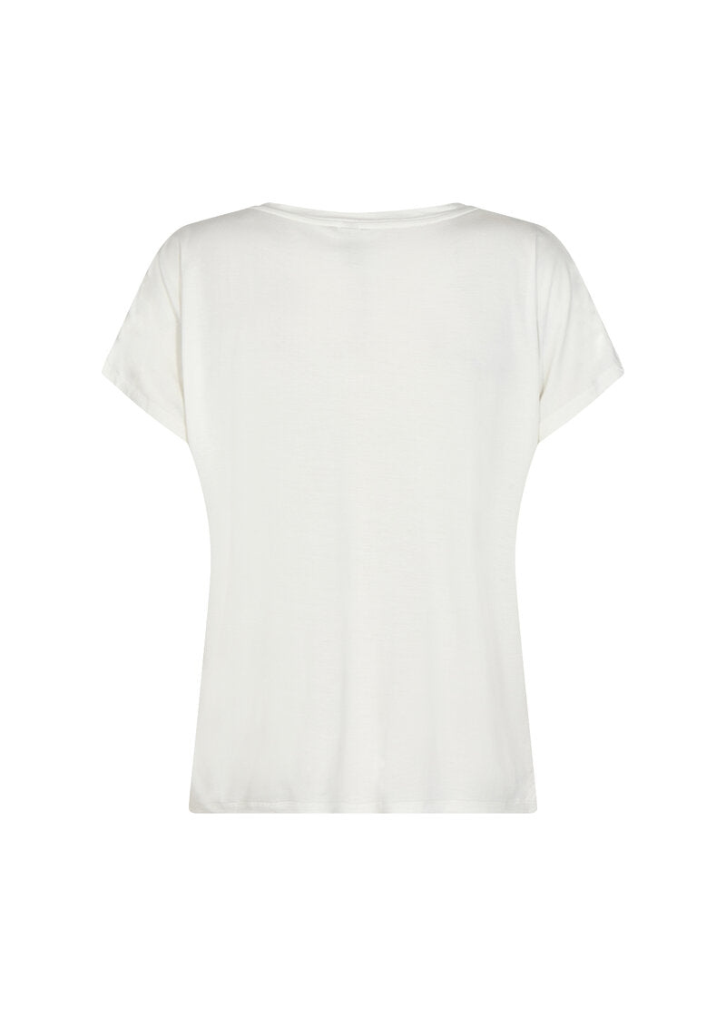 Marica V-ringad T-shirt Dam Offwhite Soyaconcept