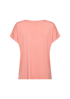 Marica V-ringad T-shirt Dam Peach Pink Soyaconcept
