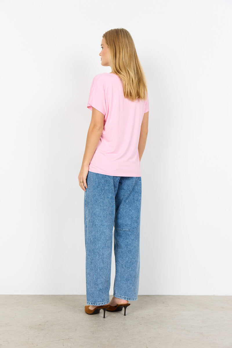Marica V-ringad T-shirt Dam Rose Soyaconcept