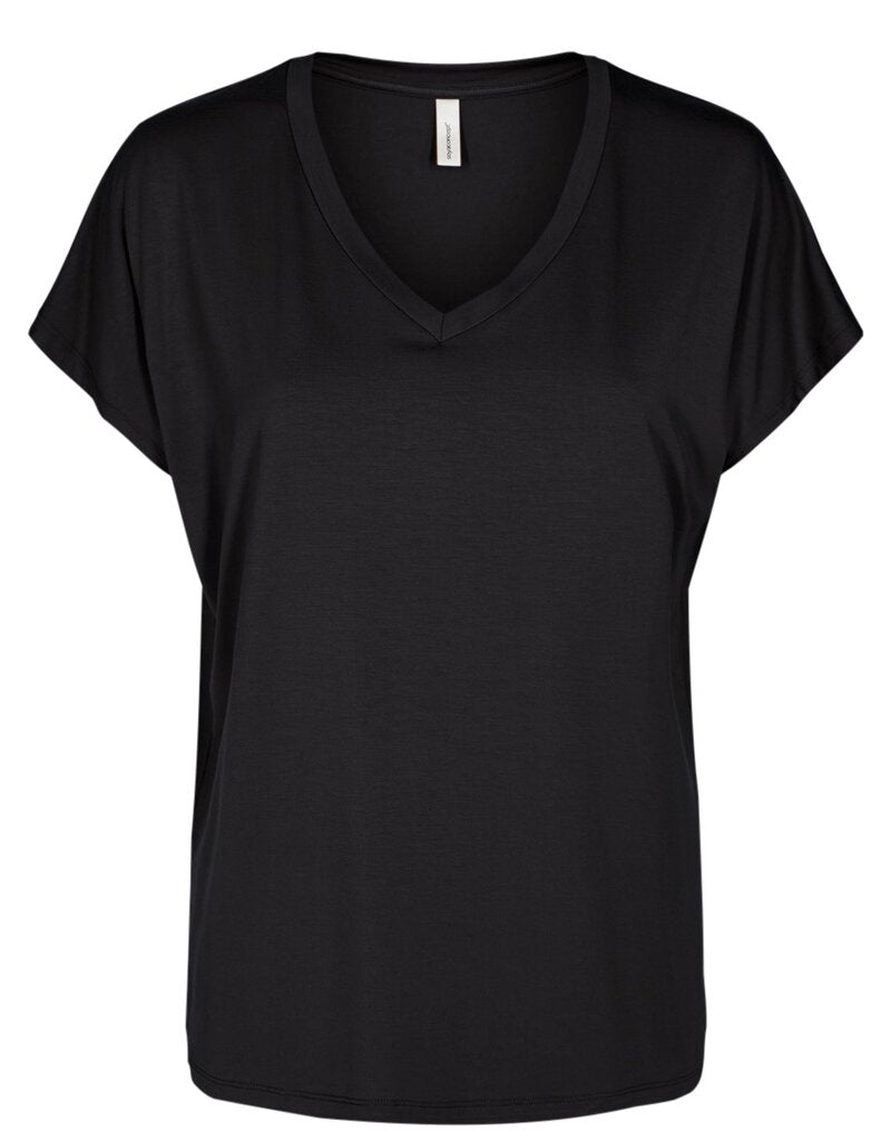 Marica V-ringad T-shirt Dam Black Soyaconcept