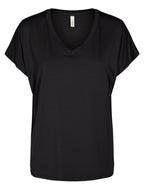 Marica V-ringad T-shirt Dam Black Soyaconcept