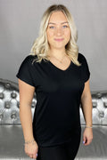 Marica V-ringad T-shirt Dam Black Soyaconcept