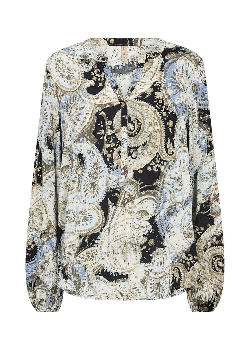 Nami Blouse Women Flint Blue Combi Soyaconcept