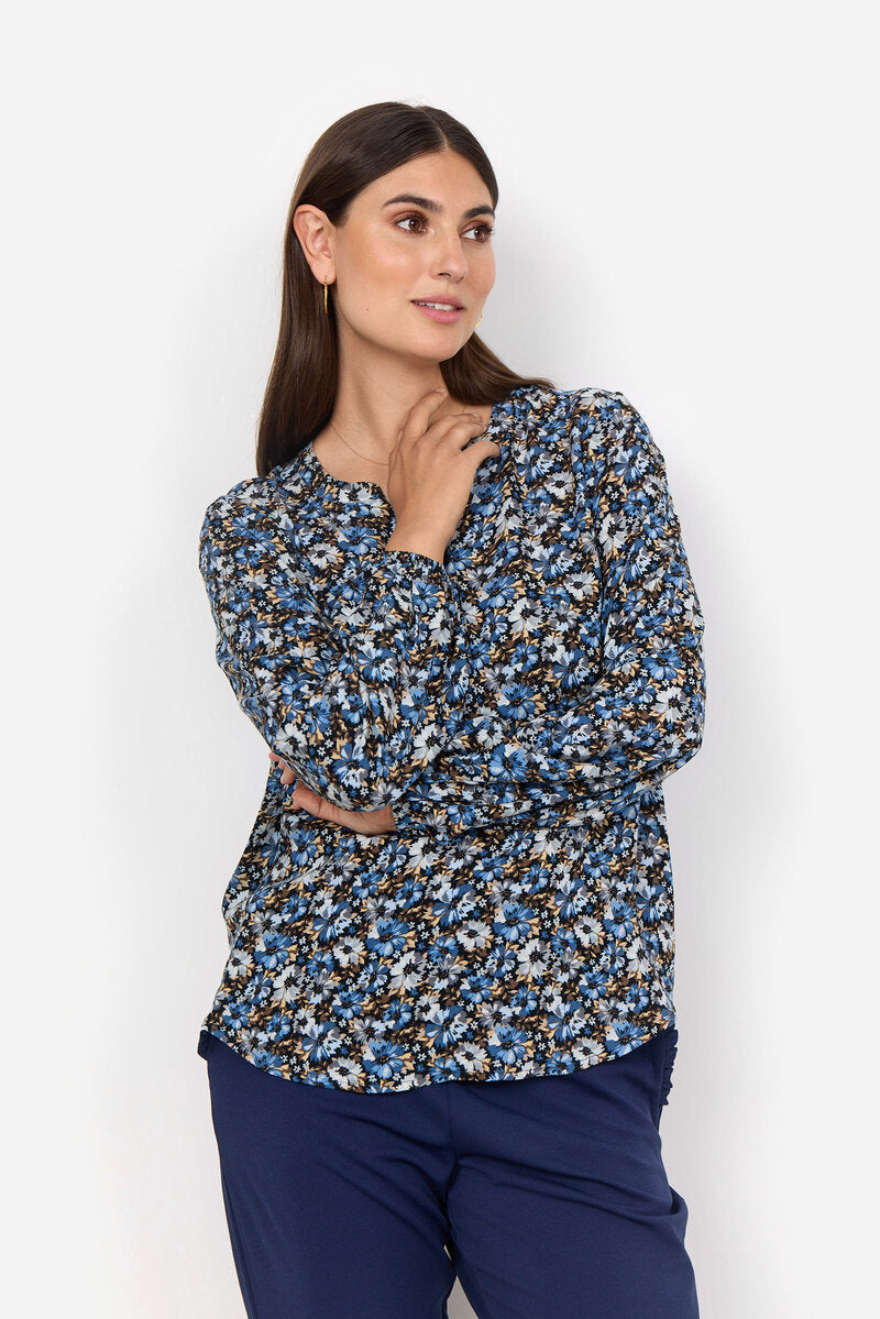 Olin 1 Blouse Women Air Blue Combi Soyaconcept