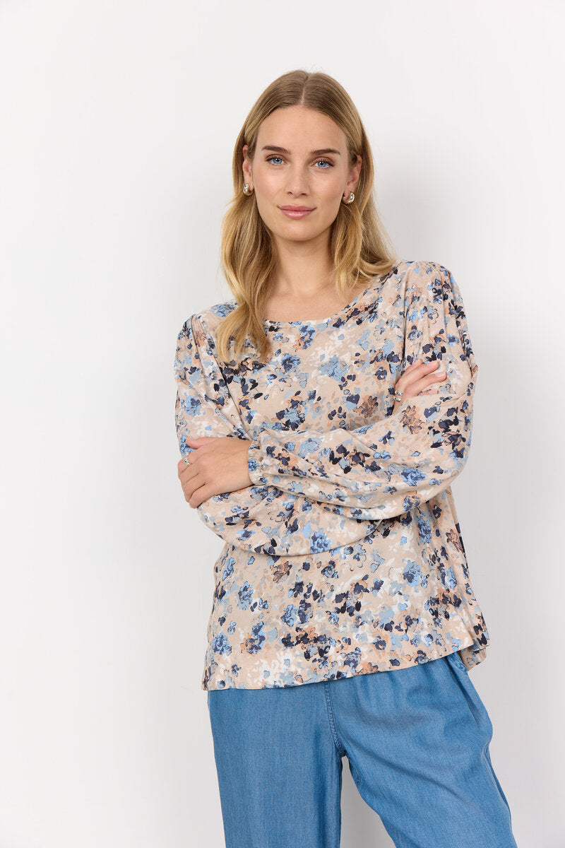Pammi 1 Blouse Women Air Blue Combi Soyaconcept