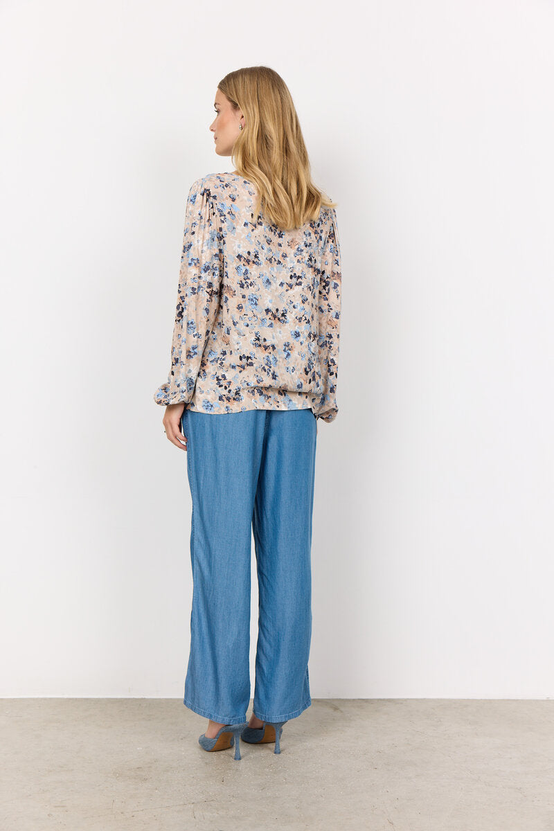 Pammi 1 Blouse Women Air Blue Combi Soyaconcept