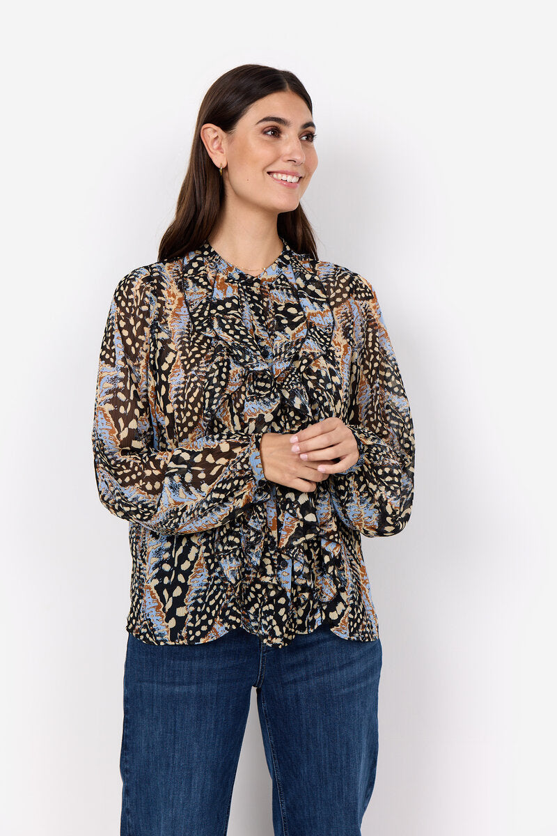 Piril 2 Women's Blouse Air Blue Combi Soyaconcept