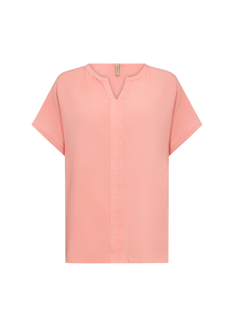Radia 9 V-neck Blouse Women Peach Pink Soyaconcept