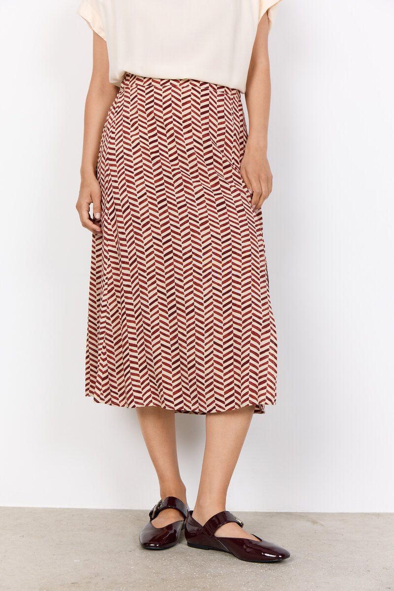 Selia 3 Skirt Women Mineral Red Combi Soyaconcept