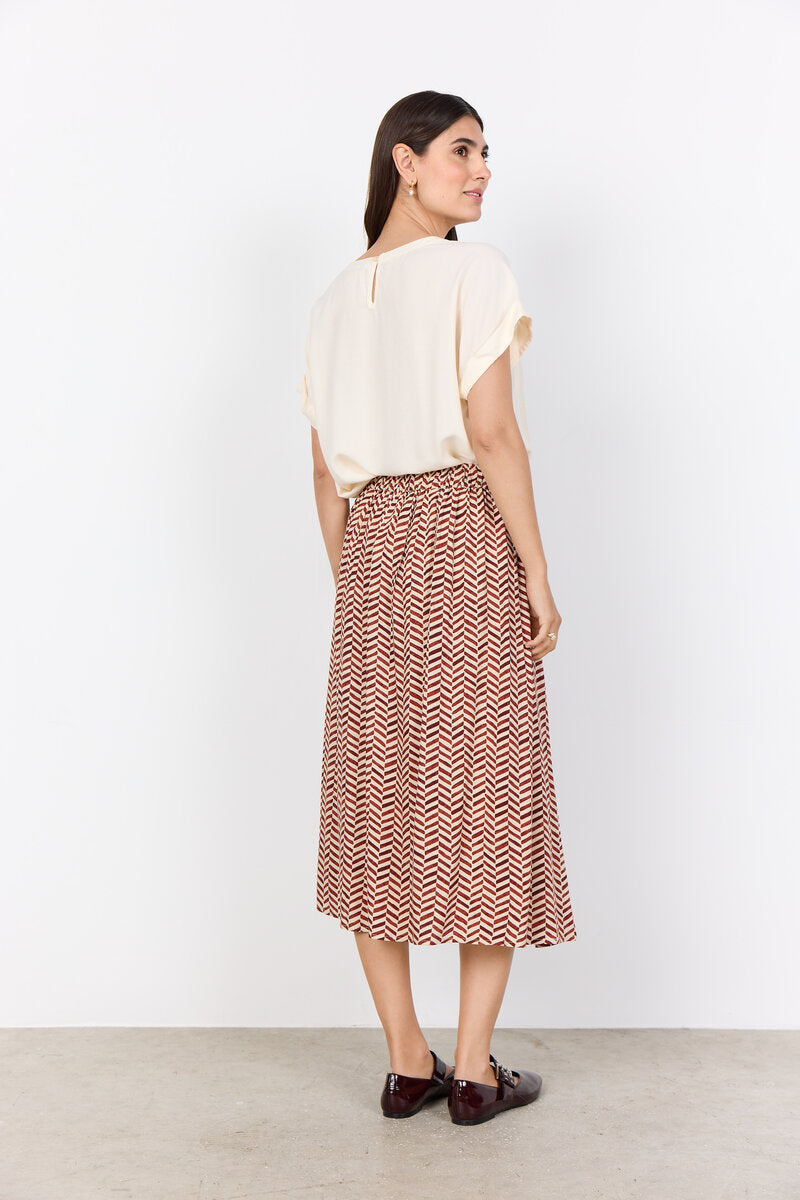 Selia 3 Skirt Women Mineral Red Combi Soyaconcept