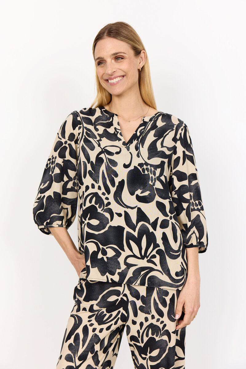 Senta 1 Blus Dam Black Combi Soyaconcept