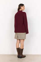Torino 8 Stickad Tröja Dam Dark Red Melange Soyaconcept