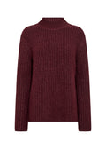 Torino 8 Stickad Tröja Dam Dark Red Melange Soyaconcept