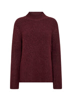 Torino 8 Stickad Tröja Dam Dark Red Melange Soyaconcept