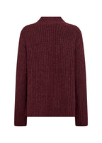 Torino 8 Stickad Tröja Dam Dark Red Melange Soyaconcept