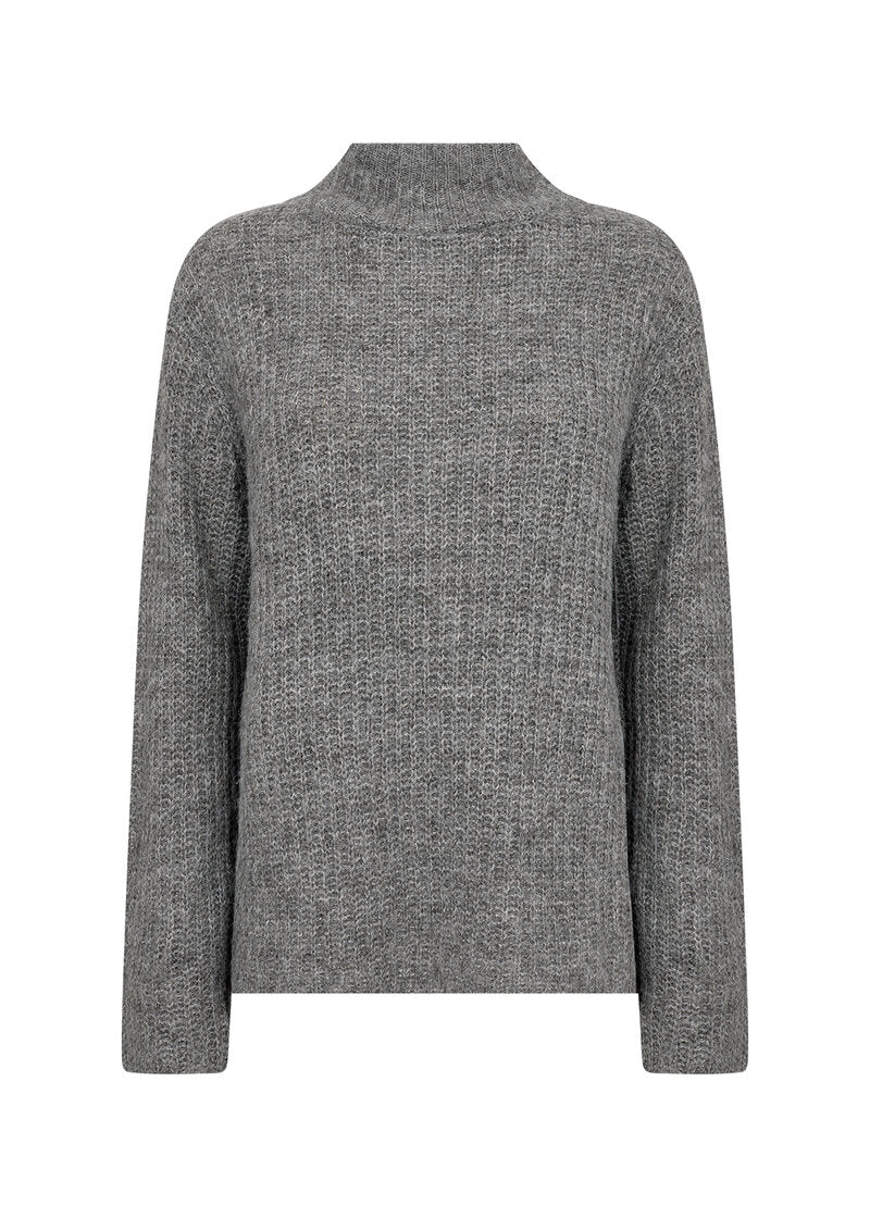 Torino Stickad Tröja Dam Medium Grey Melange Soyaconcept