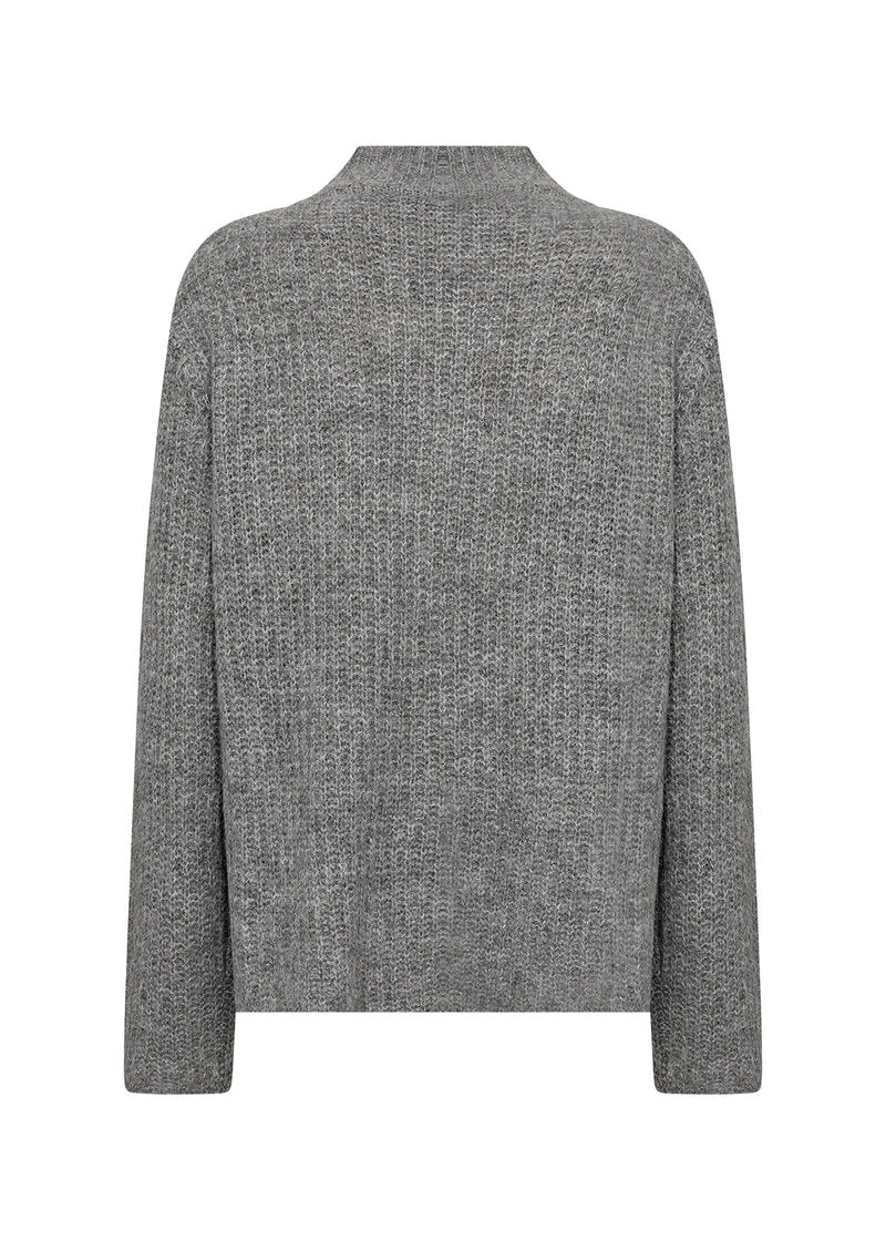 Torino Stickad Tröja Dam Medium Grey Melange Soyaconcept