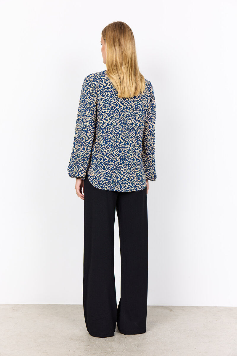 Van 1 Blouse Women Estate Blue Combi Soyaconcept
