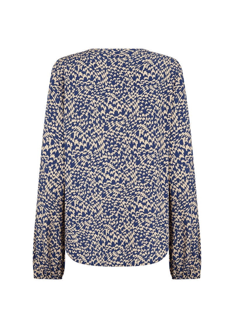 Van 1 Blouse Women Estate Blue Combi Soyaconcept