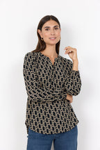 Varla 4 Långärmad Blus Dam Black Combi Soyaconcept