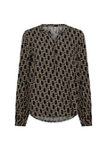 Varla 4 Långärmad Blus Dam Black Combi Soyaconcept