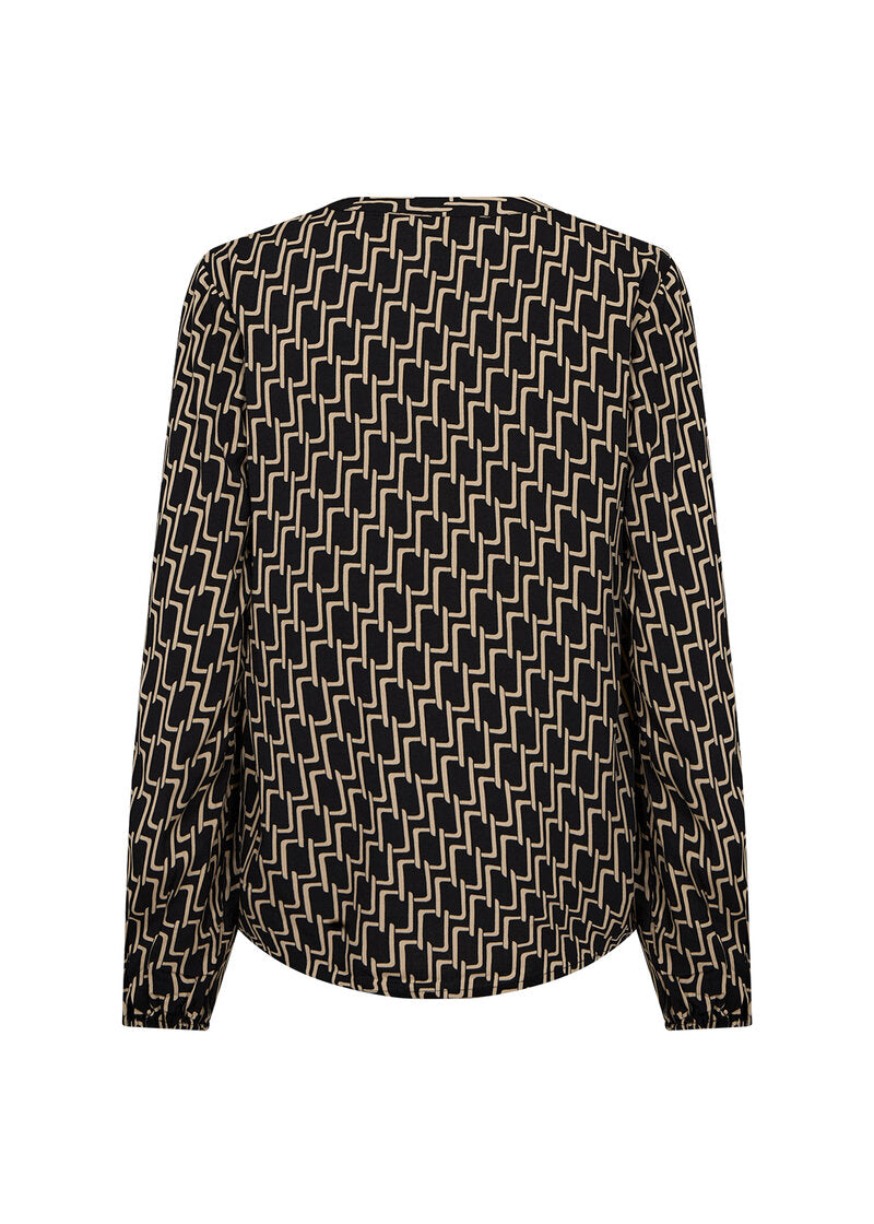 Varla 4 Långärmad Blus Dam Black Combi Soyaconcept