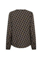 Varla 4 Långärmad Blus Dam Black Combi Soyaconcept