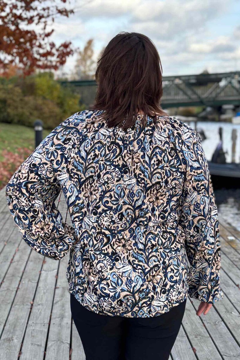 Vava 1 Blouse Women Estate Blue Combi Soyaconcept