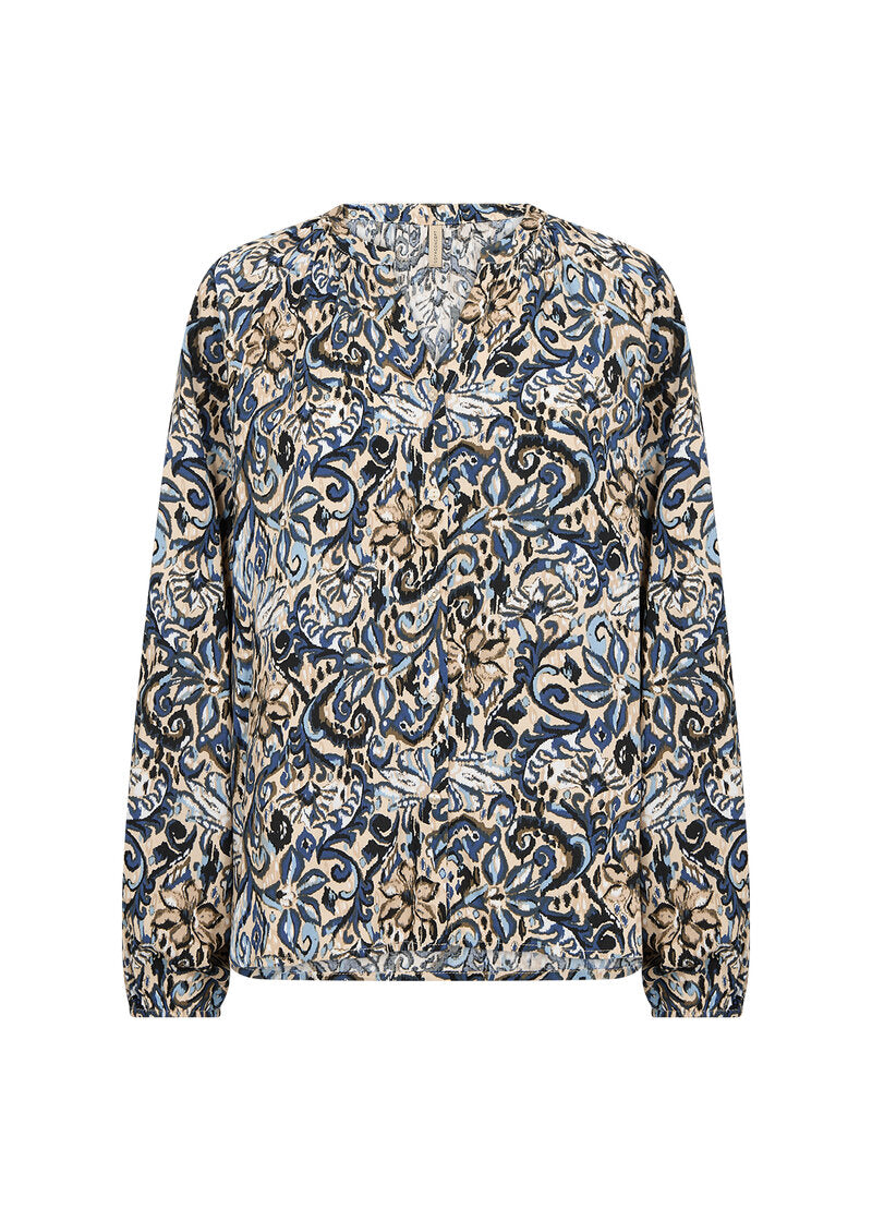 Vava 1 Blouse Women Estate Blue Combi Soyaconcept