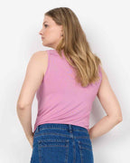 Stella 47 Linen Tank Top With Lace Women Mauve Orchid | Smilebutiken - Wasabiconcept