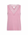 Stella 47 Linen Tank Top With Lace Women Mauve Orchid | Smilebutiken - Wasabiconcept