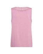 Stella 47 Linen Tank Top With Lace Women Mauve Orchid | Smilebutiken - Wasabiconcept