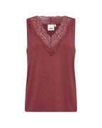 Stella 47 Lace Tank Top Women Oxblood Red | Smilebutiken - Wasabiconcept