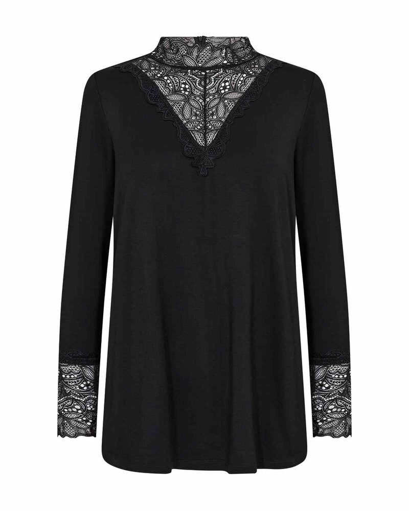 Stella 8 Lace Sweater Women Black | Smilebutiken - Wasabiconcept