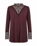 Stella 8 Tröja Med Spets Dam Chocolate Plum | Smilebutiken - Wasabiconcept