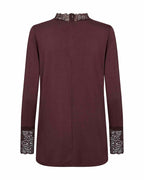 Stella 8 Tröja Med Spets Dam Chocolate Plum | Smilebutiken - Wasabiconcept