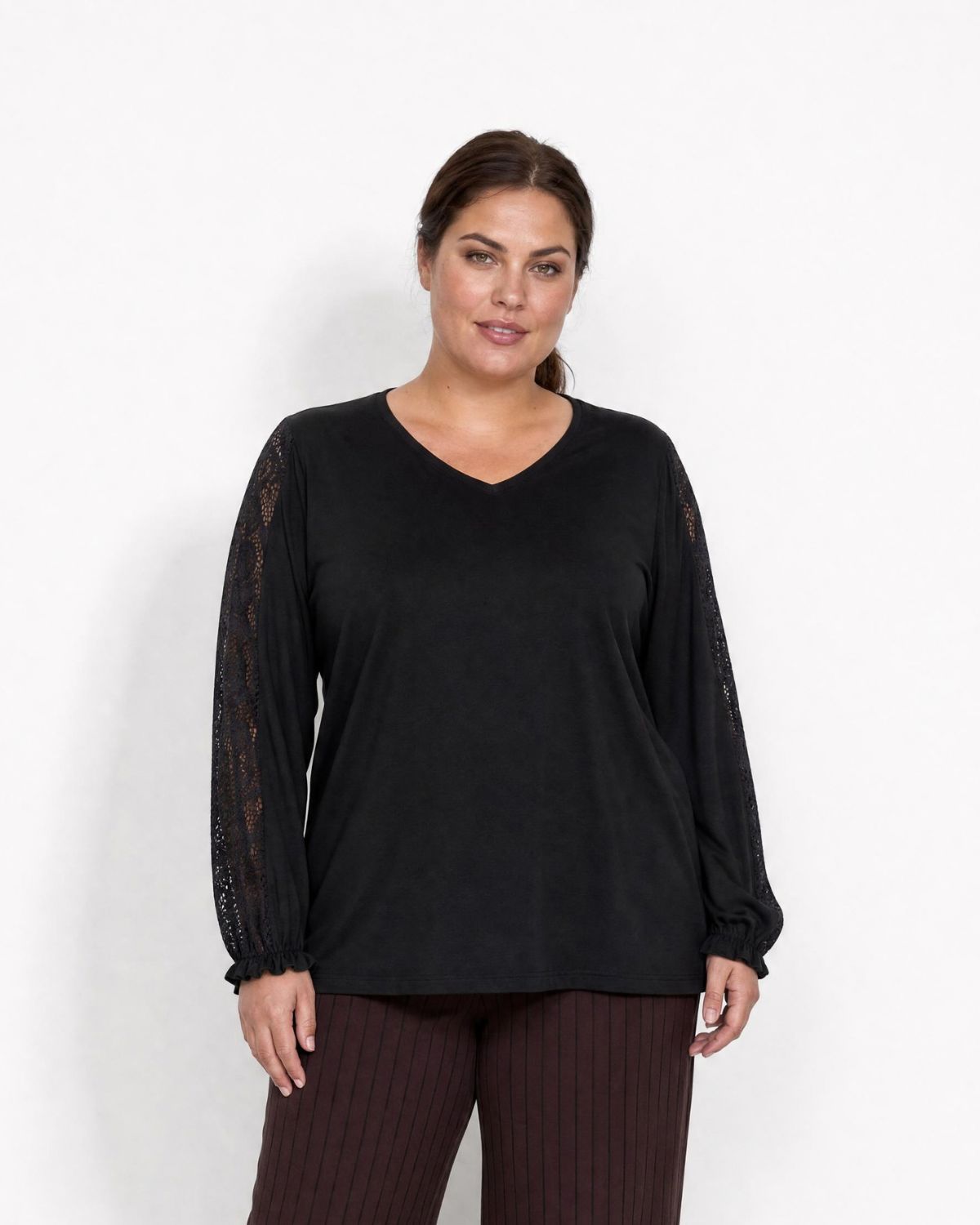 Stella 29 Spetsblus Dam Svart Black | Smilebutiken - Wasabiconcept