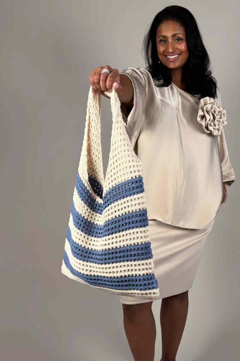 Stina Crocheted Bag Women Blue | Smilebutiken - Camicia