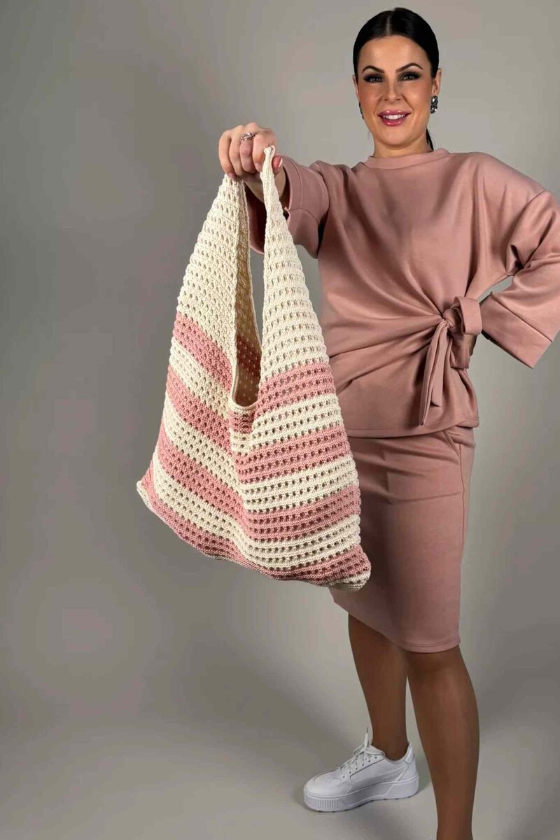 Stina Virkad Väska Dam Rosa | Smilebutiken - Camicia