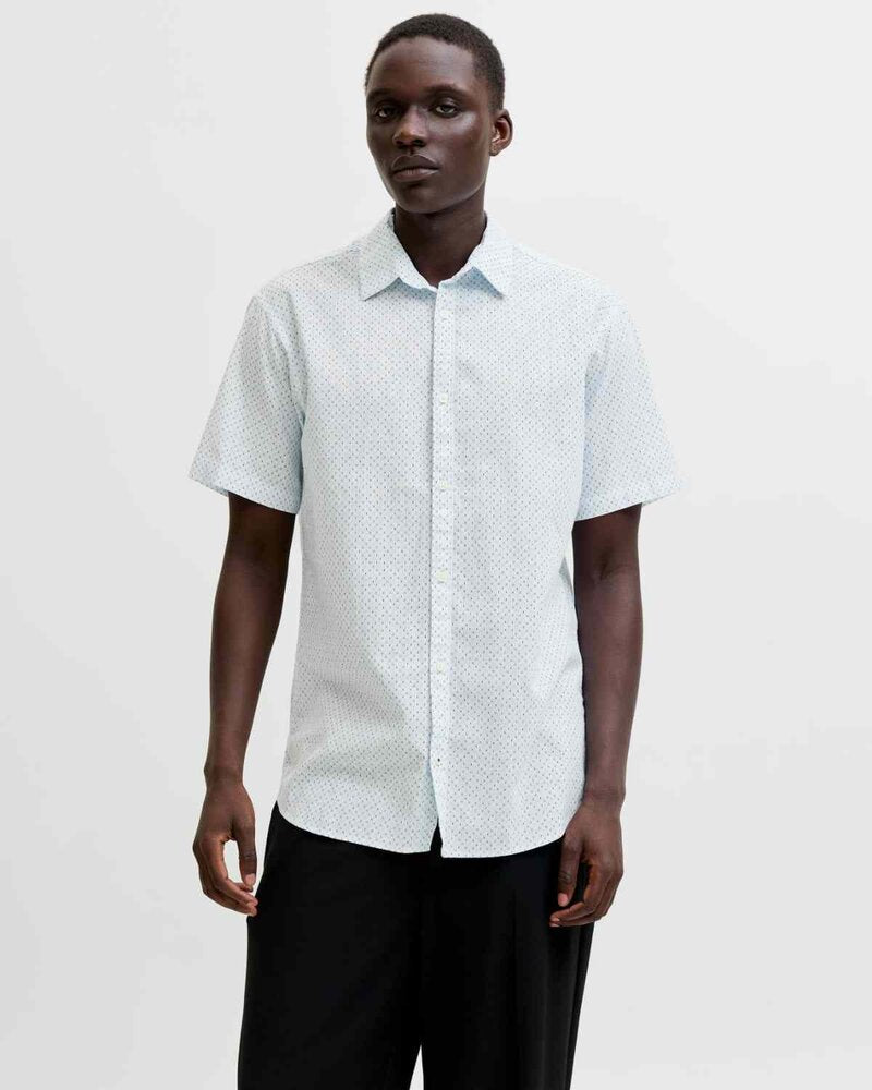 Men's Patterned Shirt Summer Cashmere Blue | Smilebutiken - Jack & Jones