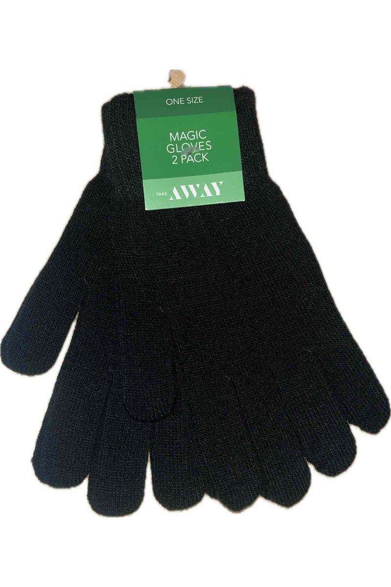 Take Away 2-pack Magic Gloves Women Black WIGES