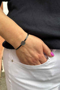 The Shoelace Brand Cuff Bracelet Black Silver - The Shoelace Brand