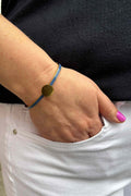 Cuff Armband Dusty Blue Gold THE SHOELACE BRAND