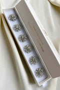 Olivia Knappsmycke 6-pack Crystal Cluster Silver THE SHOELACE BRAND