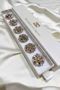 Signe Knappsmycke 6-pack White Flower Gold THE SHOELACE BRAND
